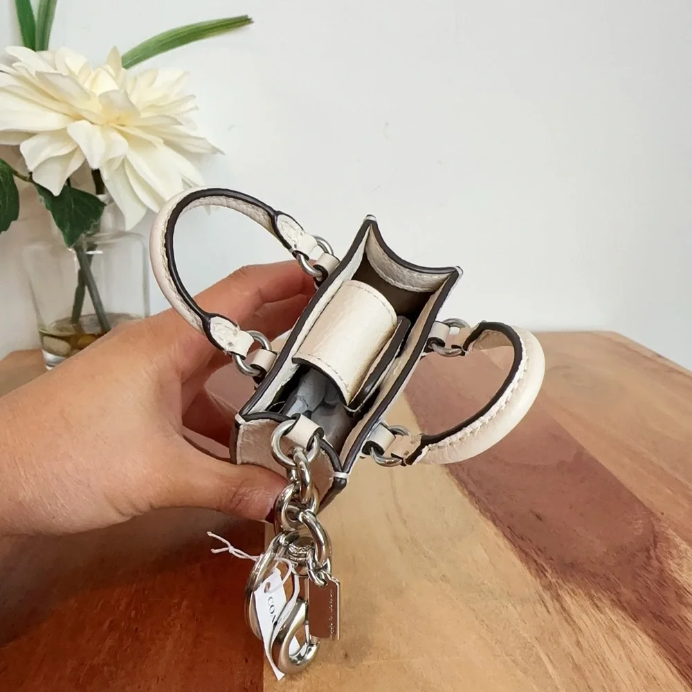 NWT Coach North/South Mini‎ Tote Bag Charm With Floral Print